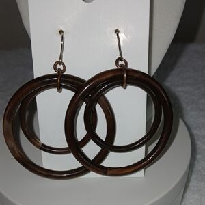 Brown Double Hoop Women’s Earrings - Unbranded